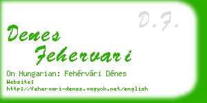 denes fehervari business card