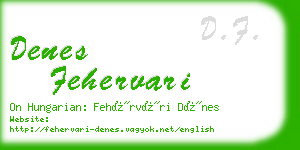 denes fehervari business card